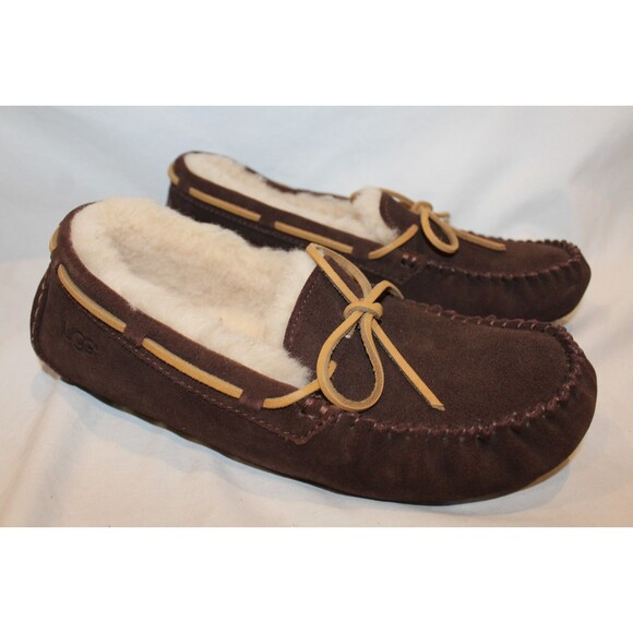 UGG Australia Olsen Tie Slip-On Loafer Slippers Men's Expresso Brown 8 NEW - Picture 2 of 6